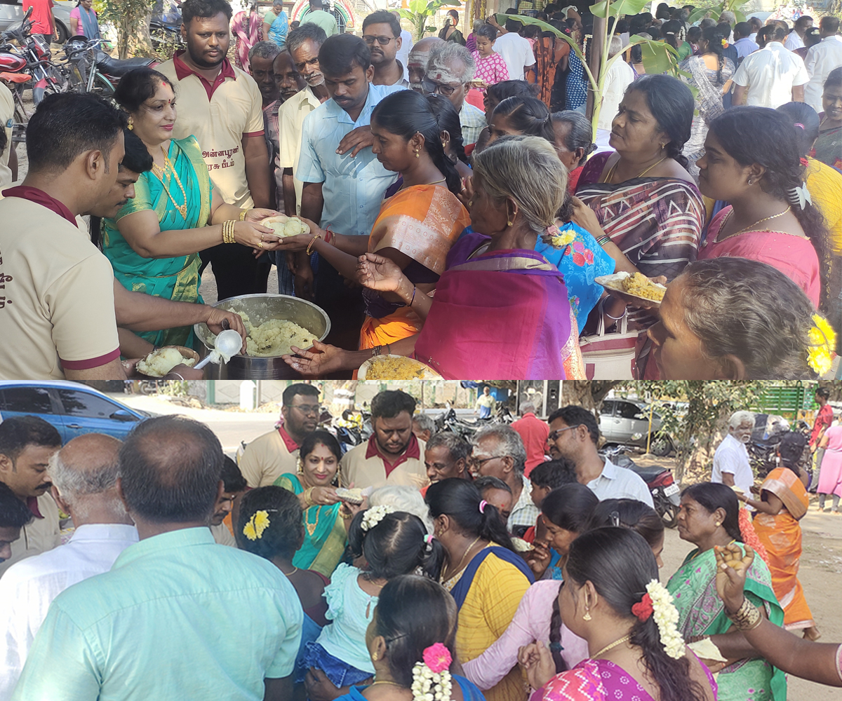 Annadhanam event serving food